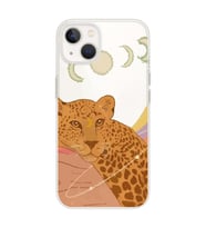 Iphone 14 Plus Uyumlu Leopar Tasarımlı Şeffaf Telefon Kılıfı