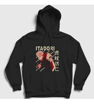 Presmono Unisex Siyah Yuji Anime Jujutsu Kaisen Kapüşonlu Sweatshirt 130731tt