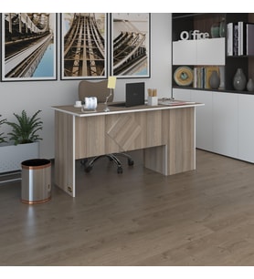 Kenzlife ofis masası yoko ono crd sol 75*150*60 raflı dolap eşkenar bilgisayar çalışma masası (Karışık)