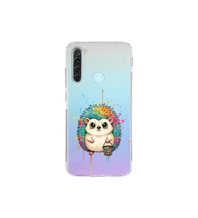 Redmi Note 8 ile Uyumlu Splash Kirpi Tasarımlı Şeffaf Silikon Kılıf