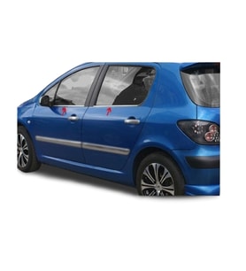 Peugeot 307 Krom Cam Çıtası  Paslanmaz Çelik 4 Parça