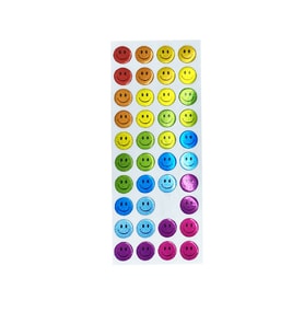 Sticker Kabartmalı Stiker Defter, Planlayıcı Etiket Renkli Gülenyüz (cb397) 16x7 cm