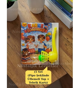 Karne Hediyesi 5 Set Pipo Şeklinde Üflemeli Top ve Tebrik Kartı