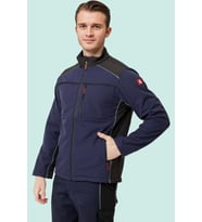 Kışlık İş Güvenliği Softshell Mont Allium Suya Rüzgar Kesici Termal İç Astarlı (Lacivert-Siyah)