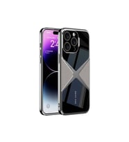 Apple iPhone 15 Pro Uyumlu Kılıf Ultra İnce Kamera Korumalı PC + Deri Arka Yüzey Zore X-Pro Kapak (Gri-Gri)