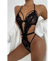 Şık Siyah Dantelli Babydoll Gecelik DL1297