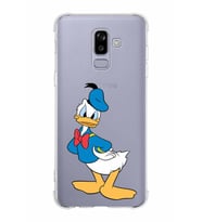Samsung Galaxy J8 (2018)  Köşe Korumalı Antişok Kapak Donald Duck Tasarımlı Şeffaf  Kılıf