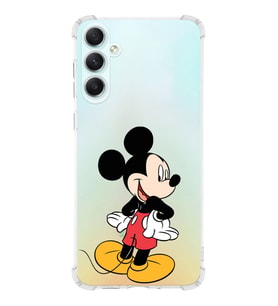 Samsung Galaxy A34 Uyumlu Köşe Korumalı Antişok Kapak Mickey Mouse Tasarımlı Şeffaf Silikon Kılıf