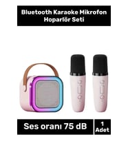 Yeni Nesil Şarj Edilebilir Pilli Güçlü Ses Performanslı Bluetooth Karaoke Mikrofon Hoparlör Seti
