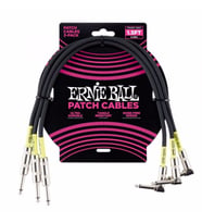 ERNIE BALL P06076 Düz / L Uç Siyah Yeşil Desenli 3lü Paket Patch Kablo
