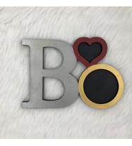 Ahşap El Boyaması B Harfi Yüzük Standı / Bardak Altlığı