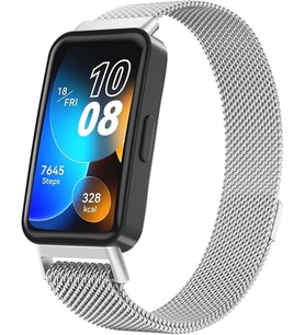 Huawei Band 10-9-8 ile Uyumlu Milano Loop Kordon Manyetik Tasarımlı Paslanma Yapmayan Huawei Band 10 Kayışı Aşınmaya Dayanıklı Bileğe Göre Ayarlanabilen Huawei Band 10 Metal Kordon