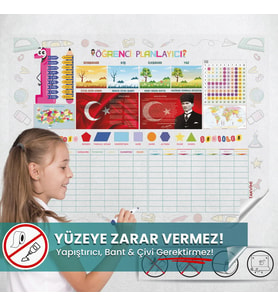 Renkli Kapsamlı Öğrenci Planlayıcı, Statik Elektriklenme Ile Tutunan Akıllı Kağıt Yazı Tahtası