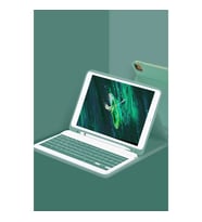 Apple İpad Pro 12.9 (2024) Kılıf Kc01 Smart Klavyeli Tablet Kılıfı - Koyu Yeşil