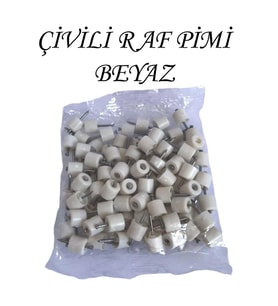 Çivili Raf Pimi Duvar Dolap Mobilya Pimi Sert Plastik Raf Tutucu Beyaz 100 Adet Tekli (1 PAKET)