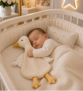 EL YAPIMI SEVİMLİ ÖRDEK POLAR-MÜSLİN UYKU ARKADAŞI KIZ-ERKEK BEBEK YENİDOĞAN HEDİYELİK