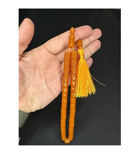 SIKMA KEHRİBAR TESBİH BAL RENKLİ KAPSÜL KESİM 11MMX9MM