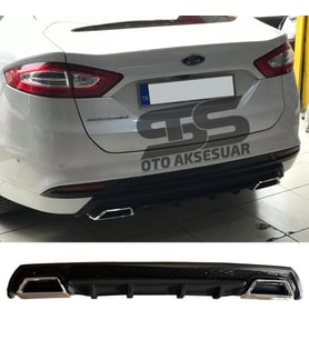 Ford Mondeo MK4 Difüzör Arka Tampon Eki 2 Egzoz Çıkışlı Siyah Lüx Tip