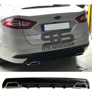 Ford Mondeo MK4 Difüzör Arka Tampon Eki 2 Egzoz Çıkışlı Siyah Lüx Tip