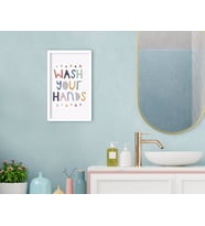 BK Home Banyo Dekoratif Ahşap Beyaz Çerçeveli Tablo-1
