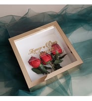 25x25 cm 8 cm Gold Pleksili Derin Gül Kutusu Anı Çerçevesi! Üsten Açılır Pleksi Cam!