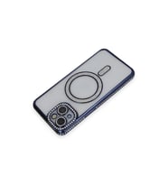 Apple İphone 14 Kılıf Joke Simli Magneticsafe Kılıf - Lacivert