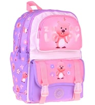 Kaukko Kids Dört Bölmeli Kız Çocuk Loopy Baskılı Lila - Pembe Okul Sırt Çantası - L5303
