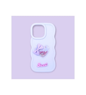 IPHONE 15; LÜKS 3D KALP TASARIMLI, KENARLARI DALGALI, DARBE ÖNLEYİCİ SİLİKON KILIF (Mavi)