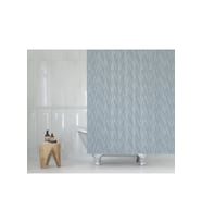 Duş Perdesi Çift Kanat 2x120x200cm Yağmur Desenli Banyo Perdesi 16 Adet C Halka Hediyeli