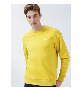 Erkek Bisiklet Yaka Sarı Sweatshirt - A7750-0001