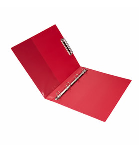 2K ÇİFT MEKANİZMALI PVC EVRAK SUNUM KLASÖRÜ SEKRETERLİK + 4D HALKA MEKANİZMALI 27X32 CM A4 DAR KLASÖR (Kırmızı)