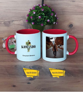 Komando Kupa Bardak Kırmızı Fotoğraflı Komandoya Hediye