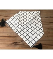 BEYAZ ZEMİN SİYAH DESENLİ MOROCCAN RUNNER (Krem)