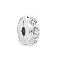 Nur Silver Su Damlası ve Kare Detay Klips Gümüş Charm NUR-BL00650