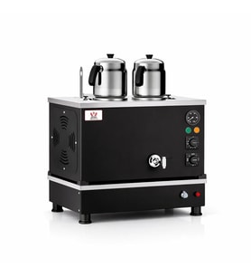 Anka Pro Kompakt Full Otomatik Çay Makinası 2 Demlikli 20 Litre Siyah Elektrikli Doğalgazlı