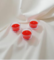 3'lü Aromatik Kokulu Mini Cam Mum (Kırmızı)