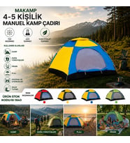4-5 KİŞİLİK TOZ GEÇİRMEZ 200CMX200CMX135CM MANUEL KAMP ÇADIR HERHANGİ BİR RENK GÖNDERİLİR (5680)