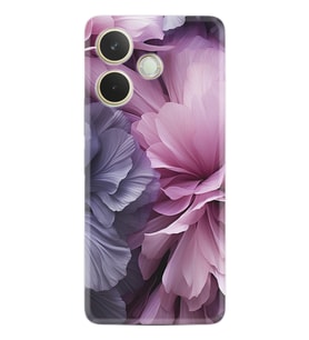 Oppo A5 Pro 5G Kılıf Boutique Baskılı Resimli Çiçek Mor Pcode -028