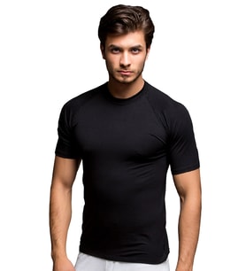 Thermoform Bambu Erkek Bisiklet Yaka Tişört Kısa Kollu Fanila Atlet Siyah (Çok Renkli)