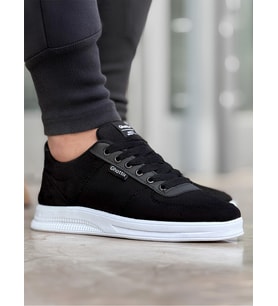 Ghattix Erkek Keten Günlük Sneaker Ayakkabı (Siyah)