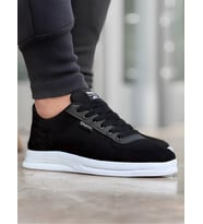 Ghattix Erkek Keten Günlük Sneaker Ayakkabı (Siyah)