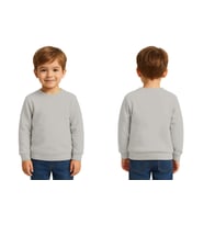 Unisex Düz Baskısız Çocuk Sweatshirt  3 İplik Şardonlu Kumaş (Gri)