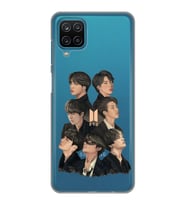 Samsung Galaxy A22/M22/M32 Uyumlu BTS Desenli Şeffaf Telefon Kılıfı