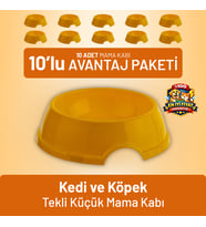 Kedi ve Köpek Tekli Küçük Mama Kabı - 10 Adet
