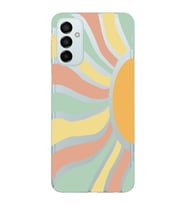 Samsung Galaxy M23 Uyumlu Güneş Desenli Şeffaf Telefon Kılıfı