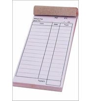 Pastel Adisyon Fişi, Adisyon Defteri Otokopili 2 Nüsha (50 Asıl, 50 Suret) 16x8 cm Numaralı 48 Adet
