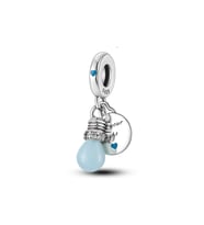 Fubena 925 Ayar Gümüş Karanlıkta Parlayan Işık Sallantılı Charm