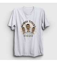 Presmono Unisex Beyaz Bop Bop Yes Yes Skibidi Toilet T-Shirt 479758tt