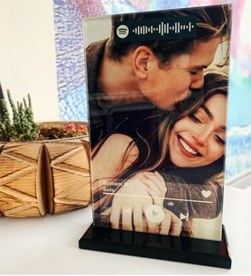 Kişiye Özel Spotify Barkodlu Dekoratif Cam Plak