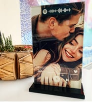 Kişiye Özel Spotify Barkodlu Dekoratif Cam Plak